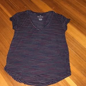 multicolored american eagle shirt